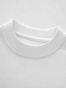 JJ Music Maybank T-Shirt  Casual Print, Comfortable And Versatile, Letter Pattern Pure Cotton 220g Printed T-Shirt - White - View 3