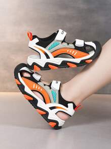 儿童运动凉鞋，带脚趾保护，透气，防滑，设计，适合儿童夏季户外活动，沙滩水鞋 - 黑色 - 查看 13