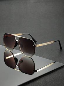 1 Pair Unisex Retro Fashion Metal Sunglasses, Classic Design Suitable For Vacation, Travel, Sports, Driving, Beach, Festivals, Street Style, Fishing, Outdoor Activities, Party