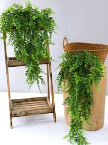1 pièce Lierre artificiel, plante de fougère murale factice, vignes suspendues artificielles, convient pour la décoration de la maison, de la chambre, du jardin, du pot de fleurs, comme cadeau, de la véranda, de l'automne - Vert - Voir 2