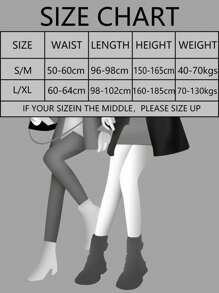 220g Thick Fleece Tights For Women In Autumn And Winter, Breathable Warm Long Tights, Cozy - Black - View 6