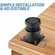 4 件装可调节不锈钢金属家具腿，黑色圆腿，适用于咖啡桌、橱柜、沙发架、电视柜、书架 - 彩色 - 查看 5