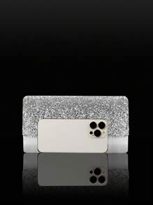 Elegante Clutch Tasche, glitzernde Pailletten Klappe Abendtasche, exquisite Damen Abendtasche, modische Schulter Metall Kette Tasche, mit hochwertigem Strass Schmuck in 3 Stücke Set, luxuriöse Strass Halskette, Armband und Ohrringe, geeignet für Partys, Hochzeiten, Dinner/Bankette, das perfekte Geschenk für Frauen, Mädchen, weibliche Studenten, Büroarbeiterinnen.