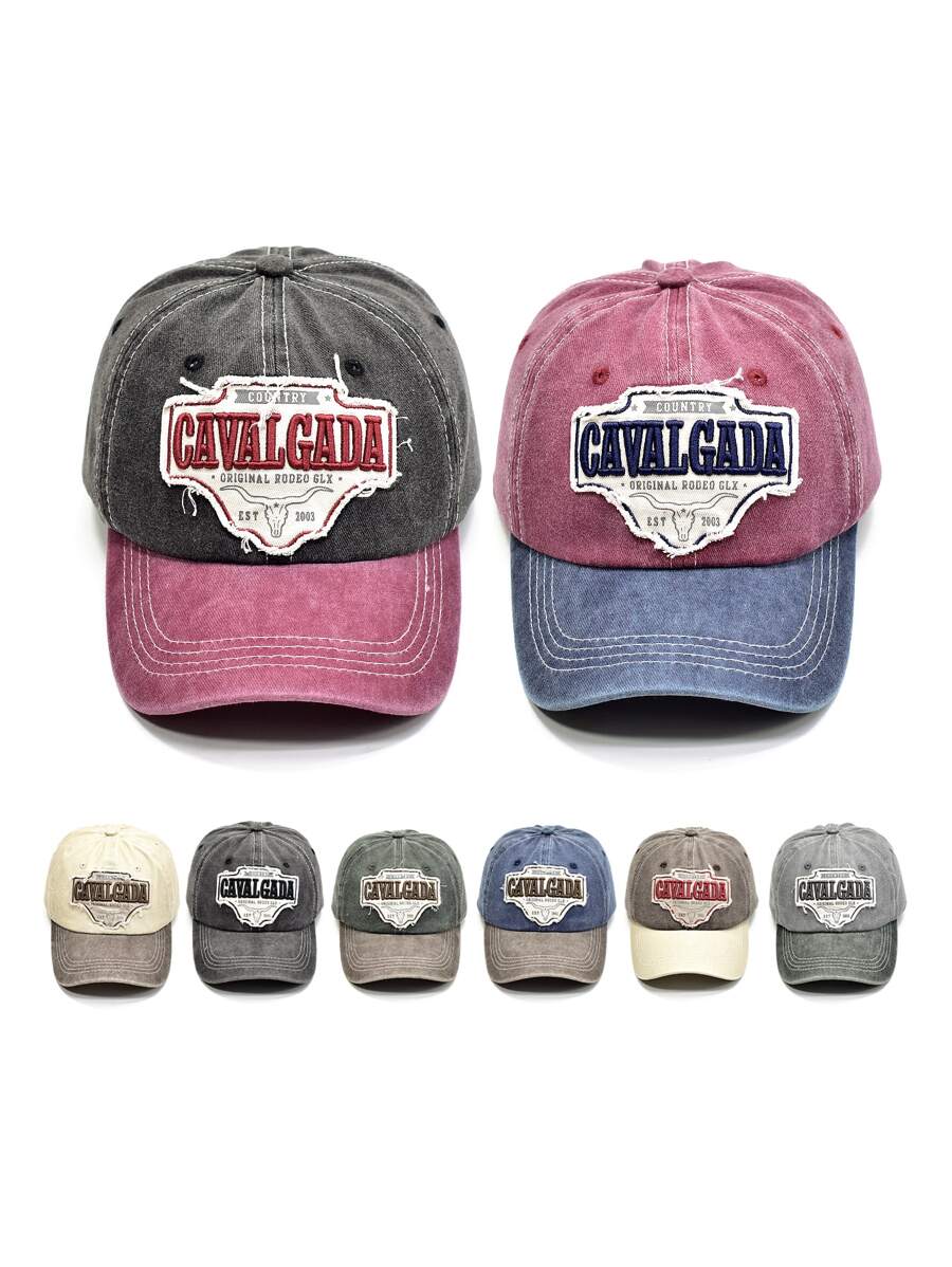 1 pieza Gorra de béisbol estilo callejero informal para pareja con bordado de estampado de letra y estrella, protección UV, visera curvada, tipo gorra de papá, versátil para todas las estaciones