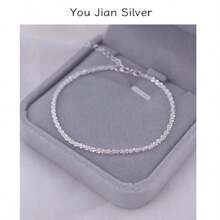 New 18K Titanium Steel Bracelet With Shiny Clavicle Chain Simple Ins Style - 銀色 - 查看 6