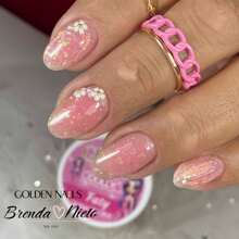 Kit de Acrilicos cover con flake DOLLY Golden Nails conjunto - Rosa - Ver 7
