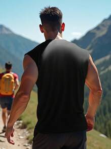 Men Youth Lightweight Soft Fabric Quick Drying Pullover Crew Neck Basic Model Casual Simple Mountain Climbing T-Shirts Tank Tops Sweatshirts Classic Fit Vest Men Thanksgiving Spring, Summer, And Autumn Holiday Outdoor Sport Men Clothing