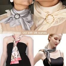 5 pièces Ensemble de clips d'anneau pour t-shirt en métal - Accessoires de mode pour chemises, foulards et chapeaux, boucles rondes invisibles pour attache, pour la décoration de vêtements