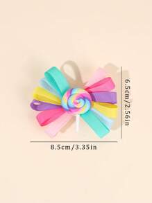 2pcs Multicolor Bows Hair Clips For Girls,Fabric Candy Decor Alligator Clips Hair Bow Clips For Kids,Fashion Hair Accessories For Toddlers Party Gifts