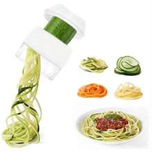 Vegetable Grater Sharpener Round Spiral Slicer Stainless Steel Blade - White - View 6