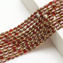 Long Double Cone Glass Beads For Jewelry-Making 4mm(0.157in)*6mm(0.236in)/48PCS Reusable Loose DIY Craft Beads, Plated With Color AB Handmade Accessories - 4*6 Gold Edge Rice Beads - View 15