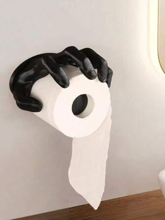 Gothic Style Toilet Paper Holder, Funny Decorative Accessory, No-Drill, Self-Adhesive, Easy Bathroom Installation, Long-Lasting, Non-Corrosive, Providing A Clean And Hygienic Bathroom Experience Home Bathroom Decor Bathroom Organizer Fall Decor Back To School