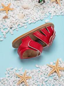 Cute Summer Soft-Sole Infant Girl Sandals - Red - View 4