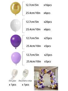 61/110pcs Purple Gold White Balloon Flower Balloon Latex Balloon Arch Set Suitable For Valentine's Day Bride Gift Giving,Golden Glitter Transparent Balloon,Engagement Wedding Party,Wedding Anniversary Decoration,Balloon Garland Kit,Wedding Balloons Set,Birthday Party Gifts Graduation Birthday Decorations Party Decorations Bachelorette Decor Graduation Decorations