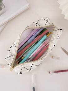 1/2 pièces Grande capacité Trousse à crayons Kawaii, Trousse à crayons en velours côtelé, Sac de rangement zippé en polyester doux pour l'école et le bureau, Trousse à crayons mignonne Cadeaux scolaires pour les meilleurs amis