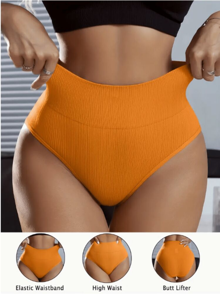 4 pièces Shorts/Culottes pour femmes, couleur unie, taille moyenne/haute, confortable, affinant, contrôle du ventre, gaine corporelle pour femmes, culotte - Multicolore - Voir 9