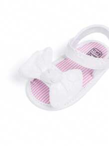 婴儿可爱蝴蝶结沙滩度假夏季凉鞋 - 白色 - 查看 7