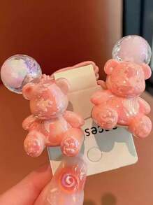 8pcs/Set Fashionable Accessories For Girls, Cute Cartoon Bear Double-Headed Elastic Simple Stylish Hair Ties, Hair Bands, Hair Scrunchies, Suitable For Daily Use