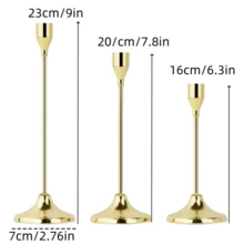 6 件优雅金属烛台，适用于酒店、餐厅、咖啡厅、生日派对、婚礼、约会之夜、烛光晚餐、情人节、万圣节、圣诞节的装饰