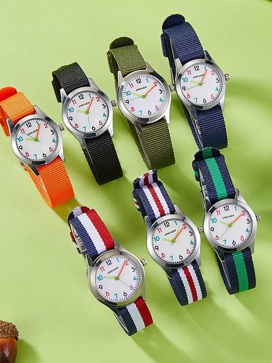 1pc Elegant Cute Cartoon Digital Canvas Children's Watch Quartz Watch Best Birthday Gift For Girls Back To School Season