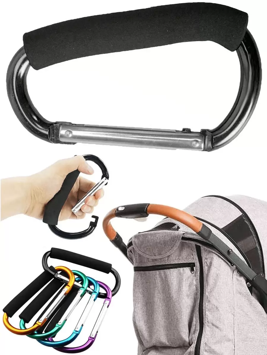 1PC Sturdy Multifunctional Stroller Hook With EVA Handle - Aluminum Alloy For Shopping And Storage Accessories Stroller Accessories Dona Stroller Accessories - Multicolor - View 1