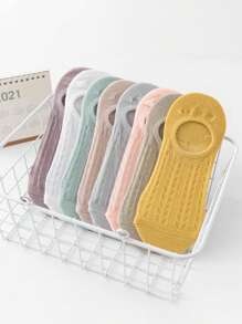 15 Pairs Women's Summer Breathable Mesh Ventilated Solid Color Versatile Silicone Non-Slip Invisible Boat Socks - Multicolor - View 3