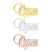 1pc/3pcs/5pcs Birthday Queen Happy Birthday Cake Topper Acrylic Queen Party Cake Side Decoration