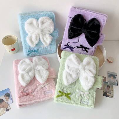 Kpop Photocard Binder,Plush Binder Cover,A5 Refillable 6 Ring Budget Binder, Mini Notebook Binder Cover,Journal Notebook Planner Binders,Back To School,School Supplies