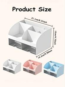 1 Pieza Organizador de maquillaje con cajones, almacenamiento de cosméticos para tocador, vanidad y encimera del baño, soporte de belleza para lápiz labial y brochas, organizador de productos de cuidado de la piel para tocador, vitrina para cosméticos