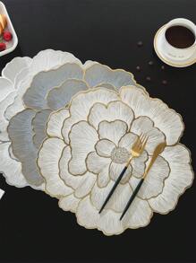 6/8pcs Hotel & Restaurant Round PVC Non-Slip Placemats, Gold/Silver Heat Insulation Pad To Protect Table Surface, Suitable For Wedding, Christmas, Party, Home Kitchen Dining Decor