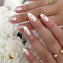 24 piezas de láminas de uñas con estilo francés aptas para damas y niñas, ideales para citas, fiestas, festivales, decoración del Día de San Valentín, pegatinas de manicura francesa simple, uñas postizas desprendibles (incluye hojas de pegamento y limas de uñas hoy)
