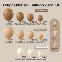 Bộ vòng hoa bóng bay Netural 5 10 12 18 inch Bóng bay cao su dày màu nâu be nude rám nắng dùng cho tiệc sinh nhật, trang trí tiệc tắm cho bé - Màu Khaki - Xem 12