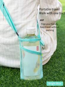 1个轻便网眼水瓶袋，免提肩带水杯架，多功能斜挎手机钥匙饮料收纳袋 - 彩色 - 查看 6