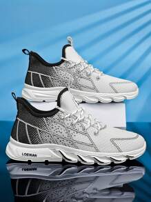 2025 Plus Size Men's Skateboard Shoes, Retro/Collegiate Sneakers, Geometric Pattern Casual Outdoor Big Foot Shoes, Low-Top Athletic Shoes With Thick Sole Grip And Leather Upper For Running & Daily Wear, All Season