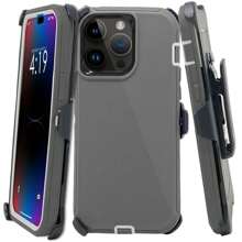 Rugged Shockproof Defender Phone Case Compatible With IPhone 17 / 16 / 15 / 14 / 13 / 12 / 11 / Plus / Pro / Pro Max / With Belt Clip - 灰色 - 查看 1