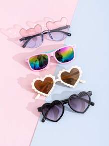 8pcs/1pc Kids' Little Bear Shaped Fashion Glasses For Summer, Perfect For Daily Wear. Kids`S Little Bear Shapes&Flower Shapes Fashion Glasses For Summer, Suitable For Daily Use Glasses Box