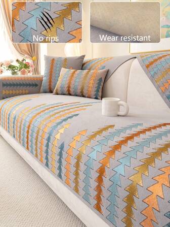 1pc Luxury High-End All-Season Sofa Seat Cushion Cover, Modern Minimalist Chenille Fabric Anti-Dust Anti-Slip Fashionable Sofa Protector, Washable, Color Fast, Pet-Friendly, Suitable For Bedroom, Office, Living Room, L-Shaped And 1/2/3/4 Seater Sofa