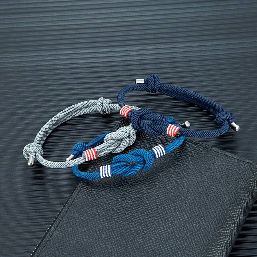 1pc Minimalist Romantic Infinity Adjustable Braided Couple Bracelet, Jewelry Gift For Valentine's Day