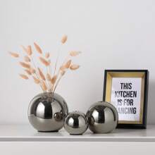 1PC Porcelain Vase With Geometric Stripe Gold And Silver Plating,Room Decor,Home Decor,Kitchen Decor,Wedding Decor,Table Decoration,Centerpieces,Office Decor,Garden Decor,Outdoor Decor Gifts Birthday Graduation Flower Vase Glass Vase