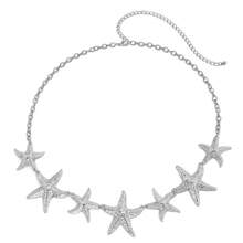 1psc European And American Cross-Border Jewelry Ocean Vacation Wind Starfish Waist Chain Body Sexy Beach Faux Pearl Flower Body Chain
