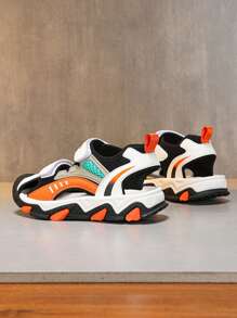 儿童运动凉鞋，带脚趾保护，透气，防滑，设计，适合儿童夏季户外活动，沙滩水鞋 - 黑色 - 查看 12