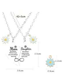 2Pcs Mother Daughter Heart Matching Pendant Necklace Set Gifts For Mom Mother's Day Birthday Christmas Presents From Daughter Mother's Day Gifts For Mom