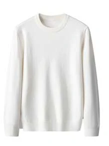 JOPHY & CO. ZSUN Men's Wool Sweater, Round Collar, Comfortable And Breathable (Code CT001) - White - View 2