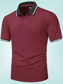 4 Piezas Camisas polo de manga corta de verano de colores para hombre, camisas polo clásicas casuales y delgadas de unicolor, versátiles para vacaciones y uso al aire libre