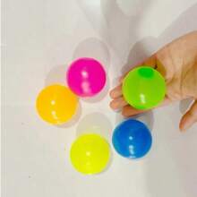 Set de 3 pelotas blandas, elásticas y que brillan en la oscuridad, que se pegan al techo y a las paredes, pelotas con luz intermitente por presión para relajación y alivio del estrés/ansiedad, juguetes ASMR, colores aleatorios