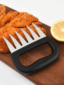 1PC / 4.9 Inch Anti-Rust Edge Sharp, 430 Stainless Steel Meat Splitter, Modern Simple Black And White Appearance, Pointed Claw-Shaped, Ergonomic Handle Design, Comfortable Grip, Easy To Cut All Kinds Of Meat, Family Barbecue And Kitchen Cooking Tools.