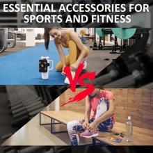 1 pièce Manchon en silicone pour bouteille d'eau avec 5 pièces d'accessoires aléatoires, porte-bouteille d'eau portable, sac de rangement pratique pour la course et la fitness, convient pour les bouteilles de 30 oz/40 oz et les bouteilles de sport, fournitures scolaires