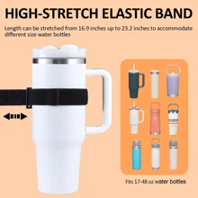 1 pièce Manchon en silicone pour bouteille d'eau avec 5 pièces d'accessoires aléatoires, porte-bouteille d'eau portable, sac de rangement pratique pour la course et la fitness, convient pour les bouteilles de 30 oz/40 oz et les bouteilles de sport, fournitures scolaires