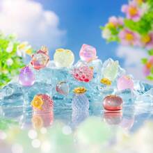 4 piezas de figuras miniatura de frutas de resina que brillan en la oscuridad, no eléctrico, frutas luminosas realistas para decoración de escritorio y del hogar, paisajismo en miniatura, pasadores para el cabello y accesorios DIY