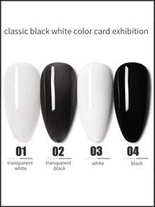 15ML经典常用必备指甲油乳白色纯白色纯黑色透黑色乳白色A色美甲店专用指甲胶 - 彩色 - 查看 14